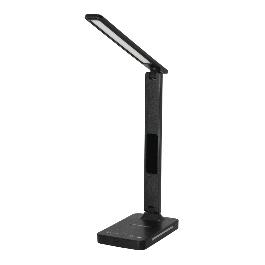 LED Hämardatav laualamp juhtmevaba laadimisega QI, ekraan ja USB pesa LED/7W/230V 3000-6000K must