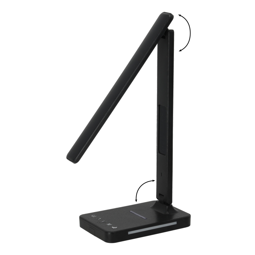 LED Hämardatav laualamp juhtmevaba laadimisega QI, ekraan ja USB pesa LED/7W/230V 3000-6000K must