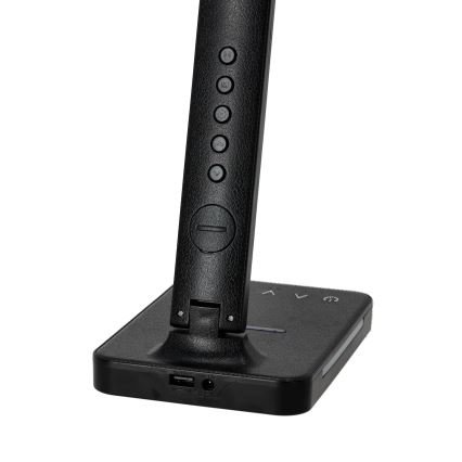 LED Hämardatav laualamp juhtmevaba laadimisega QI, ekraan ja USB pesa LED/7W/230V 3000-6000K must