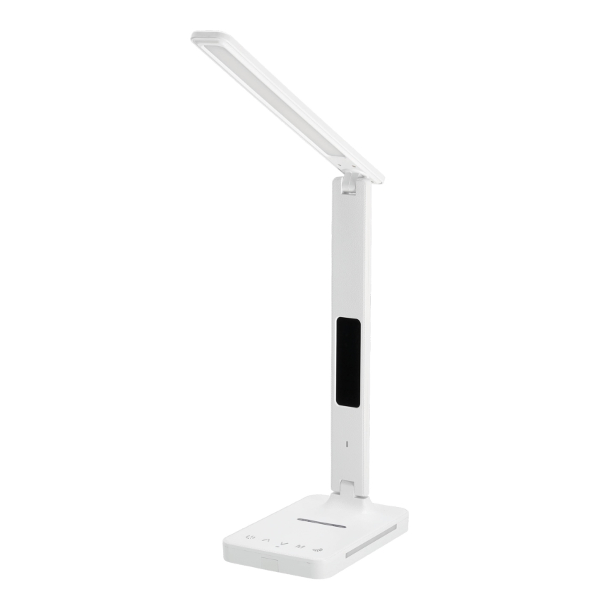 LED Hämardatav laualamp juhtmevaba laadimisega QI, ekraan ja USB pesa LED/7W/230V 3000-6000K valge