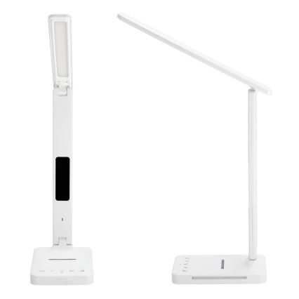 LED Hämardatav laualamp juhtmevaba laadimisega QI, ekraan ja USB pesa LED/7W/230V 3000-6000K valge