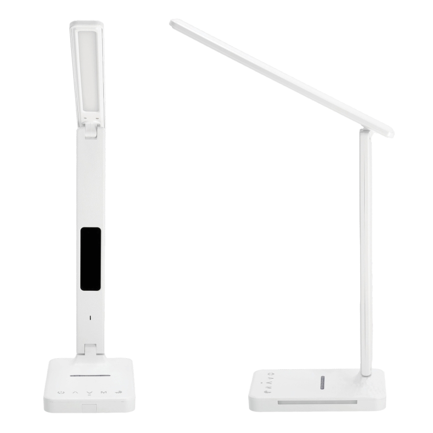 LED Hämardatav laualamp juhtmevaba laadimisega QI, ekraan ja USB pesa LED/7W/230V 3000-6000K valge
