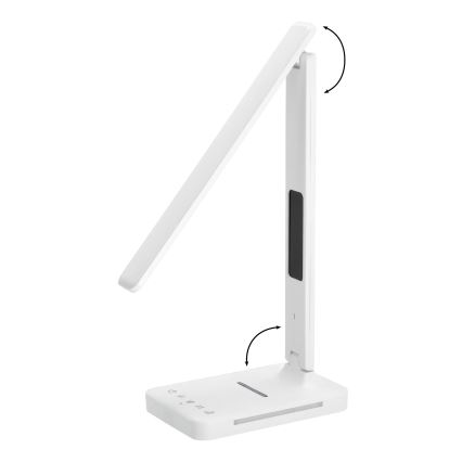 LED Hämardatav laualamp juhtmevaba laadimisega QI, ekraan ja USB pesa LED/7W/230V 3000-6000K valge