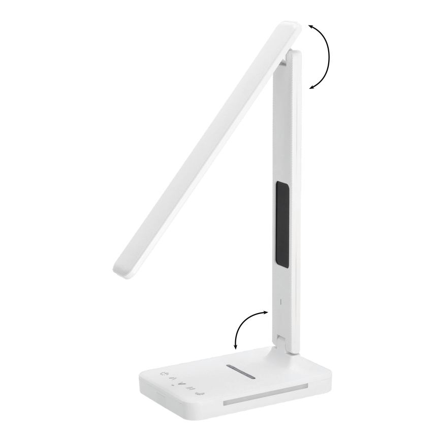 LED Hämardatav laualamp juhtmevaba laadimisega QI, ekraan ja USB pesa LED/7W/230V 3000-6000K valge