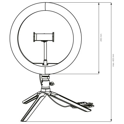 LED Hämardatav lamp statiivi ja hoidjaga vlogimise jaoks LED/10W/5V 2700-6500K