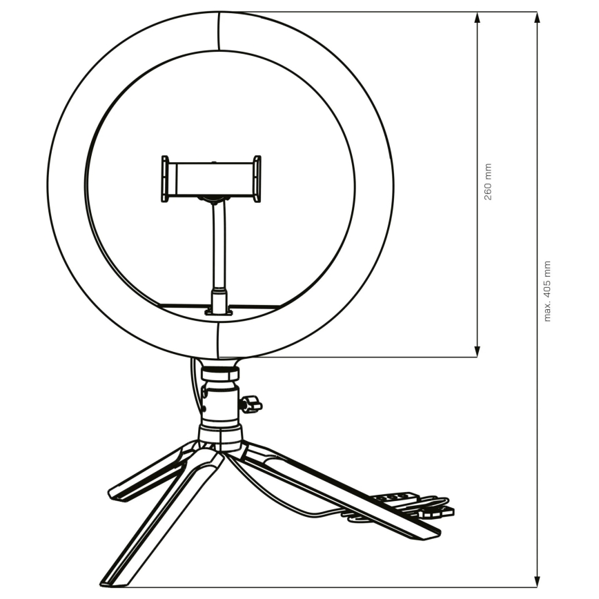 LED Hämardatav lamp statiivi ja hoidjaga vlogimise jaoks LED/10W/5V 2700-6500K