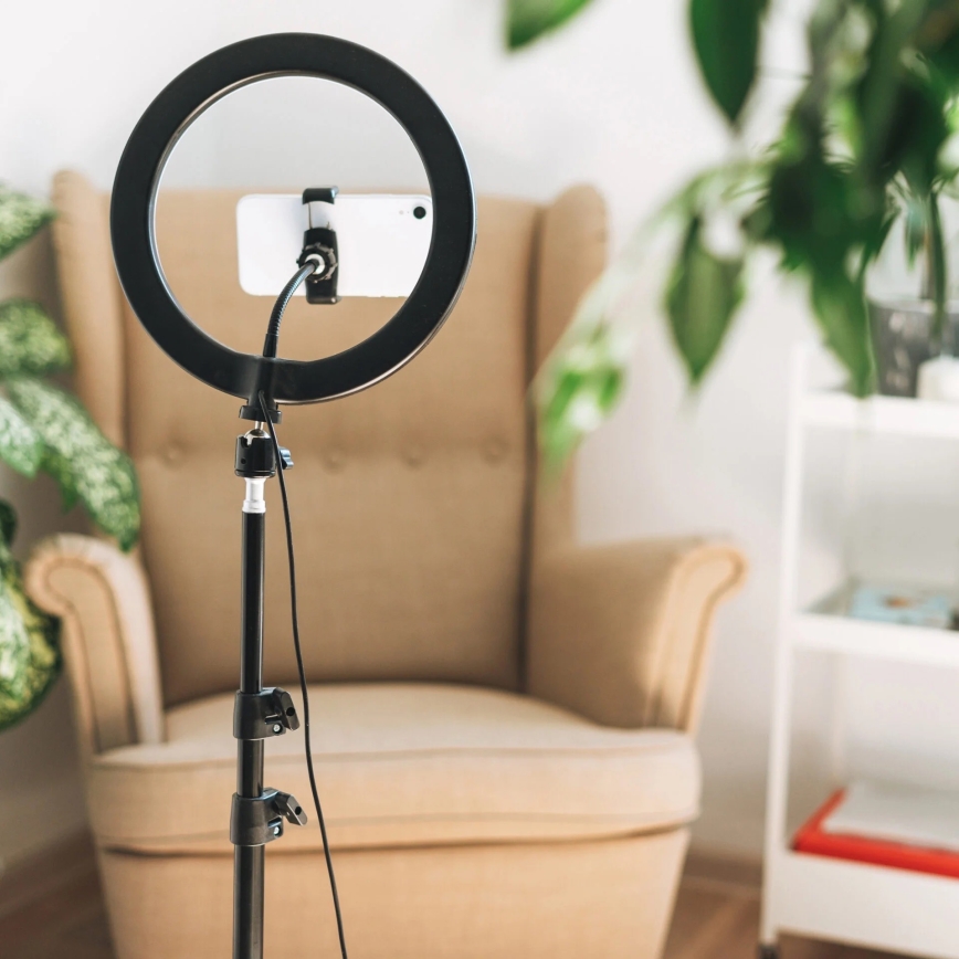 LED Hämardatav lamp statiivi ja hoidjaga vlogimise jaoks LED/15W/5V 2700-6500K