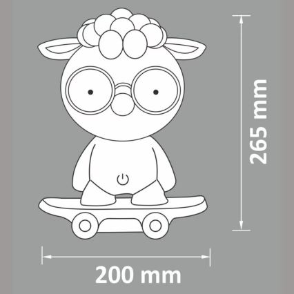 LED Hämardatav laste öölamp LED/2,5W/230V hall lammas