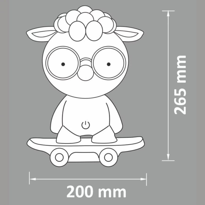 LED Hämardatav laste öölamp LED/2,5W/230V hall lammas