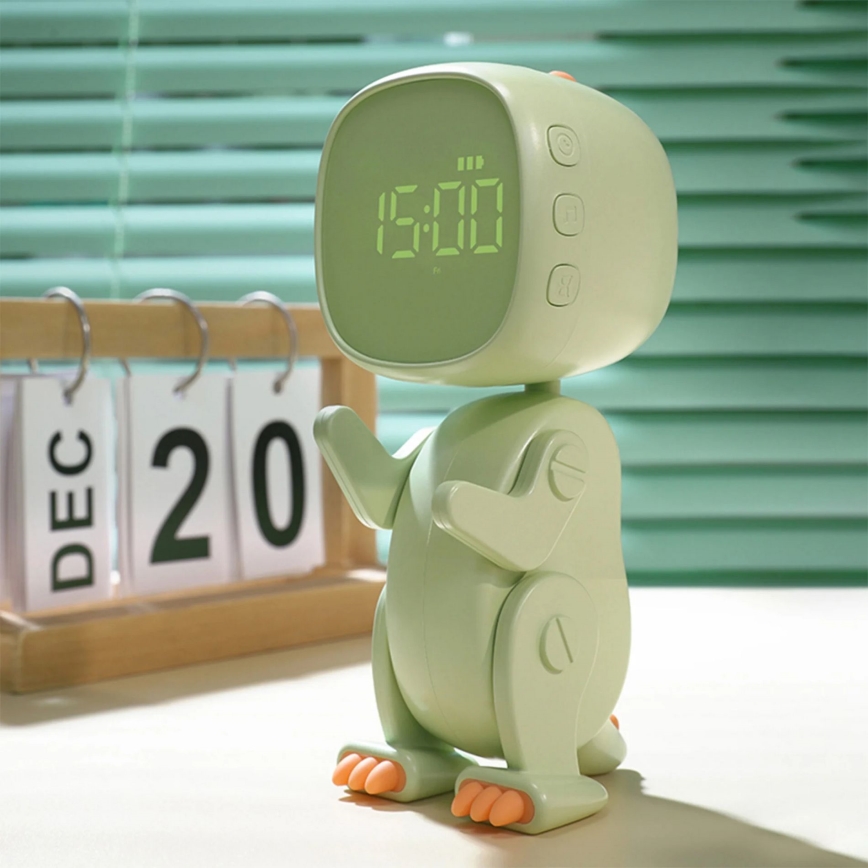 LED RGBW Hämardatav laste väike öölamp koos äratuskellaga ROBOT LED/1W/5V 1200 mAh