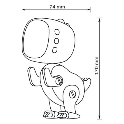 LED RGBW Hämardatav laste väike öölamp koos äratuskellaga ROBOT LED/1W/5V 1200 mAh