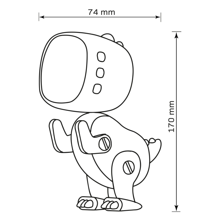 LED RGBW Hämardatav laste väike öölamp koos äratuskellaga ROBOT LED/1W/5V 1200 mAh