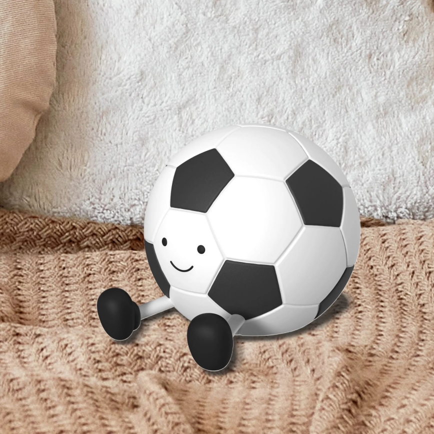 LED Hämardatav laste puutetundlik lamp FOOTBALL LED/2W/5V USB 1200 mAh valge/must