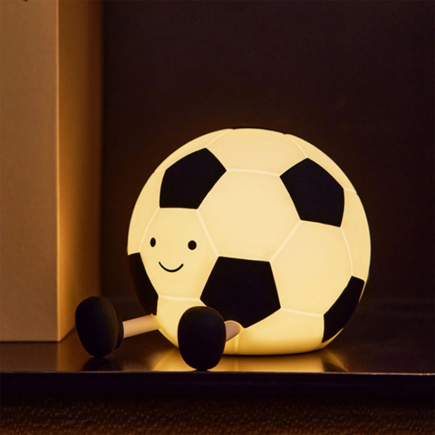 LED Hämardatav laste puutetundlik lamp FOOTBALL LED/2W/5V USB 1200 mAh valge/must