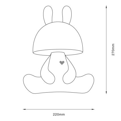LED Hämardatav laste puutetundlik väike lamp FANCY LED/2,5W/3,7V 1200 mAh must/punane