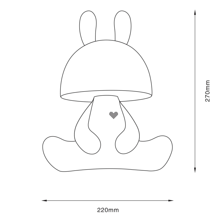 LED Hämardatav laste puutetundlik väike lamp FANCY LED/2,5W/3,7V 1200 mAh must/punane