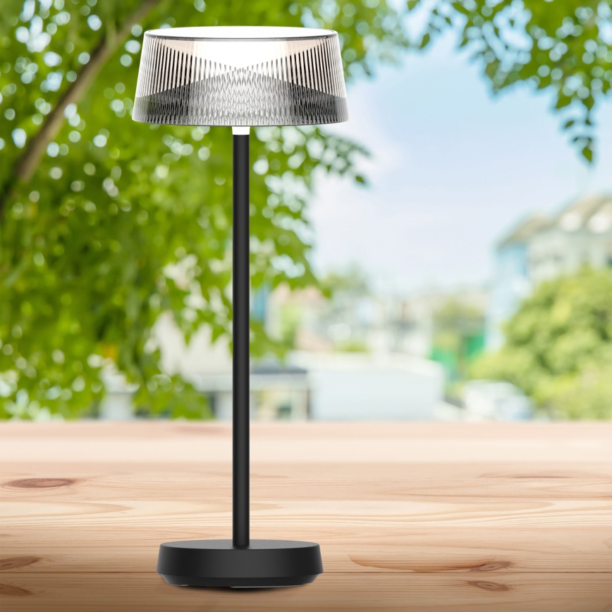 LED Hämardatav puutetundlik väli laualamp CASABLANCA LED/3,4W/5V USB 3600 mAh IP44 must
