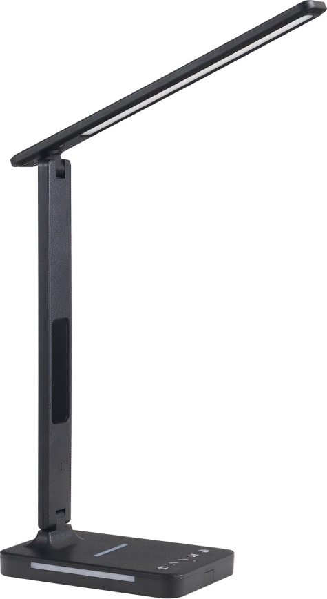 LED Hämardatav laualamp juhtmevaba laadimisega QI, ekraan ja USB pesa LED/7W/230V 3000-6000K must