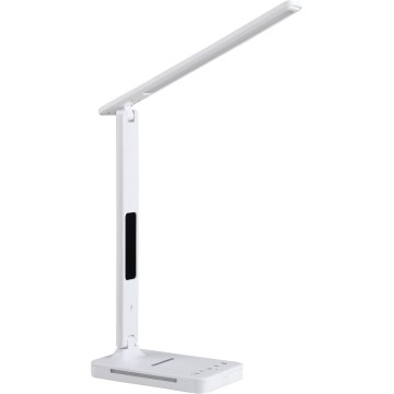 LED Hämardatav laualamp juhtmevaba laadimisega QI, ekraan ja USB pesa LED/7W/230V 3000-6000K valge