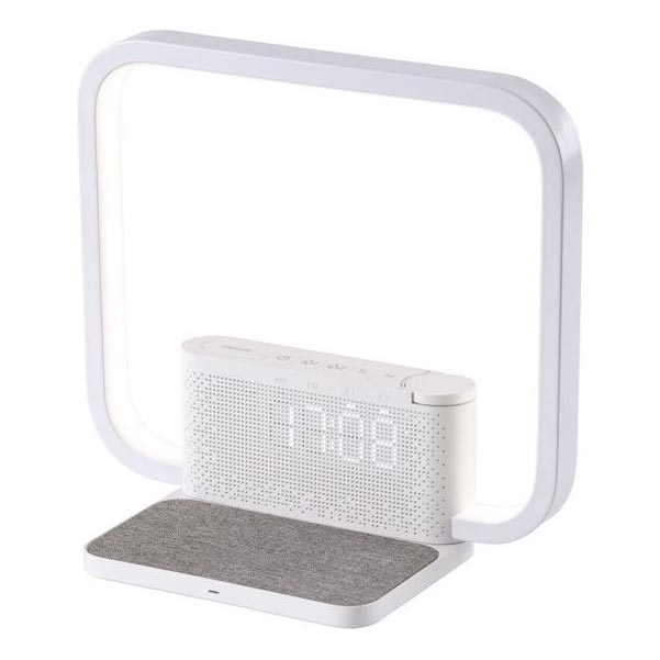 LED Hämardatav laualamp koos äratuskell ja Qi laadimisega LED/18W/230V valge
