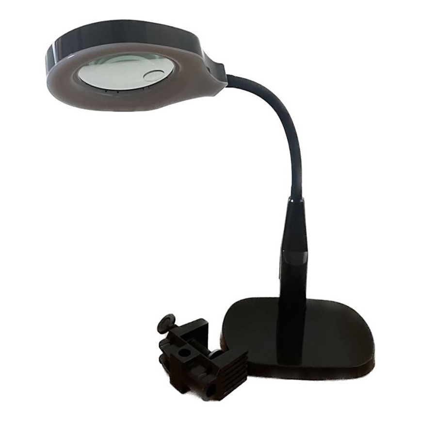 LED Hämardatav laualamp koos kahe optilise võimsusega luubiga LED/6W/230V 6000-7000K must