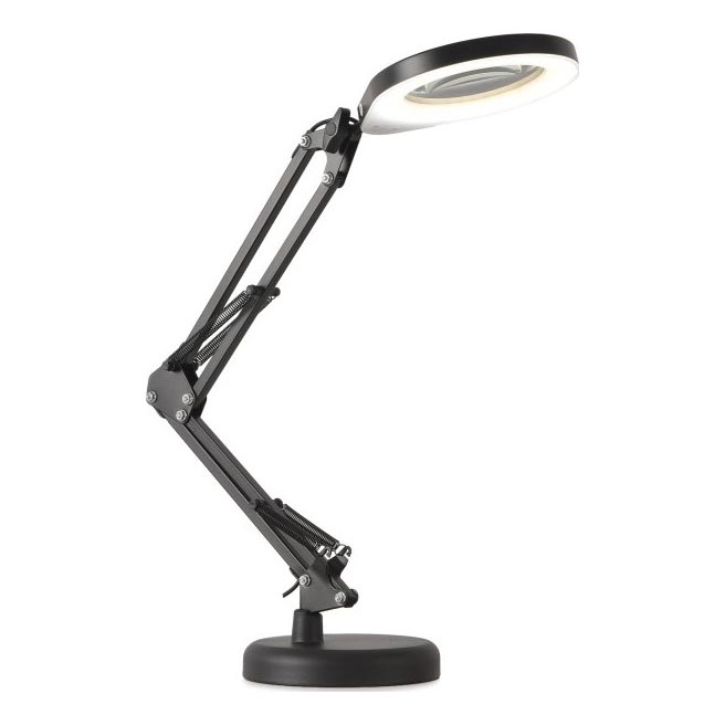 LED Hämardatav laualamp koos luubiga 2in1 AURIQ LOUPE LED/10W/5V 3000/4000/6500K must