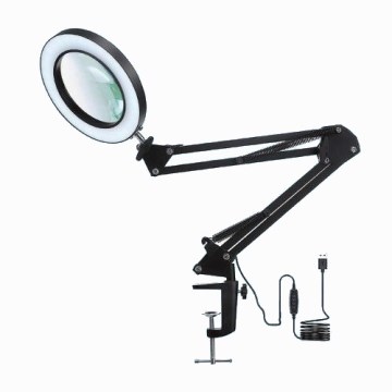 LED Hämardatav laualamp koos luubiga LED/22W/5V 4000-6000K must
