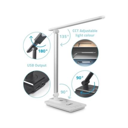 LED Hämardatav laualamp koos USB-ga LED/9W/230V 3000K/4000K/5500K valge