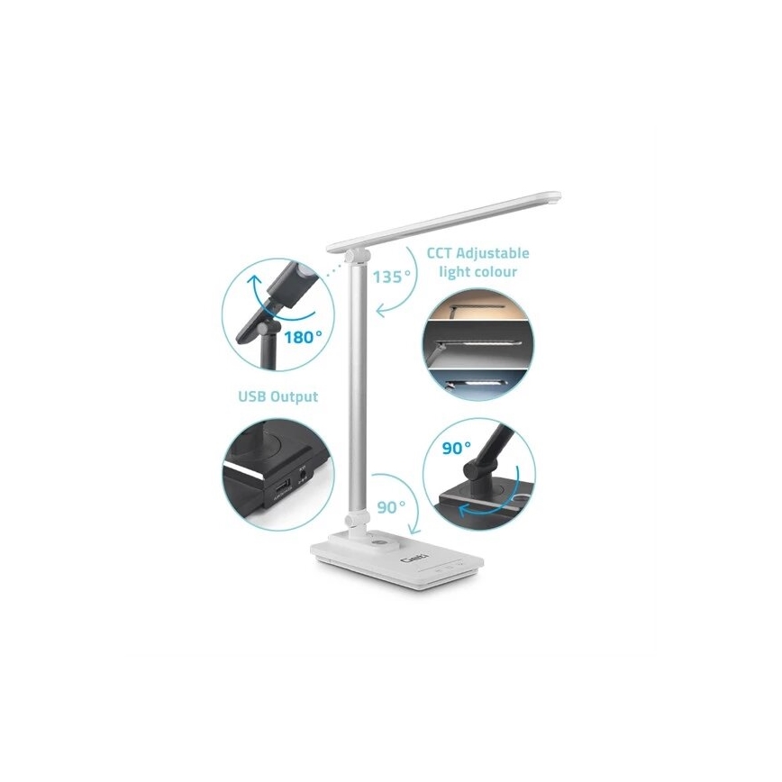 LED Hämardatav laualamp koos USB-ga LED/9W/230V 3000K/4000K/5500K valge