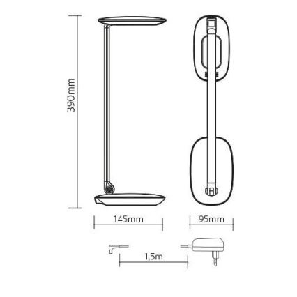 LED Hämardatav laualamp koos USB laadimisega MOANA LED/6W/230V roosa