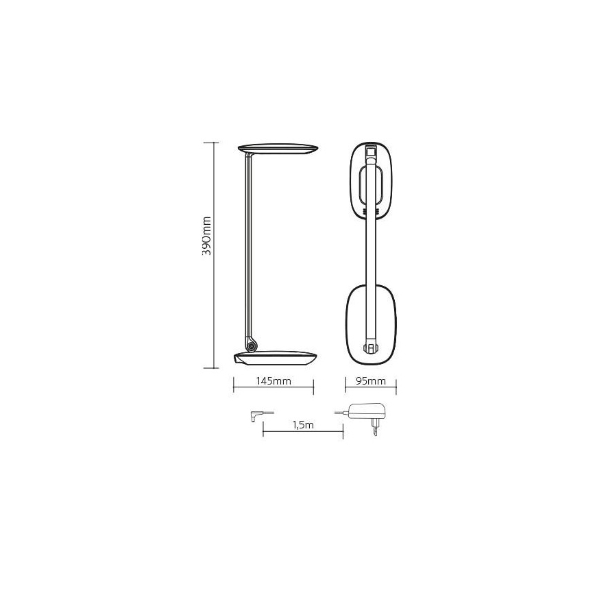 LED Hämardatav laualamp koos USB laadimisega MOANA LED/6W/230V roosa