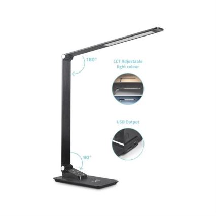 LED Hämardatav laualamp koos USB LED/7W/230V 3000K/4000K/5500K must