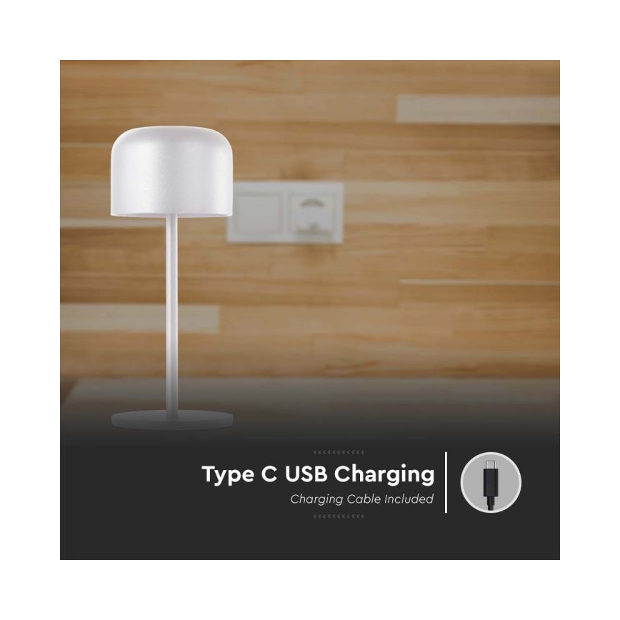 LED Hämardatav laetav puutetundlik laualamp LED/1,5W/5V 2700-5700K IP54 2200 mAh valge