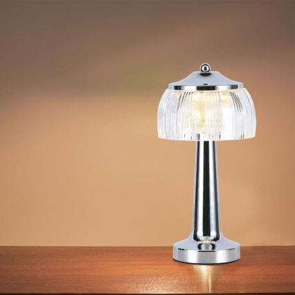 LED Hämardatav laetav puutetundlik laualamp LED/1W/5V 3000-6000K 1800 mAh läikiv kroom