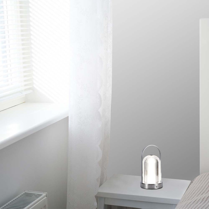 LED Hämardatav laetav puutetundlik laualamp LED/1W/5V 3000-6000K 1800 mAh matt kroom