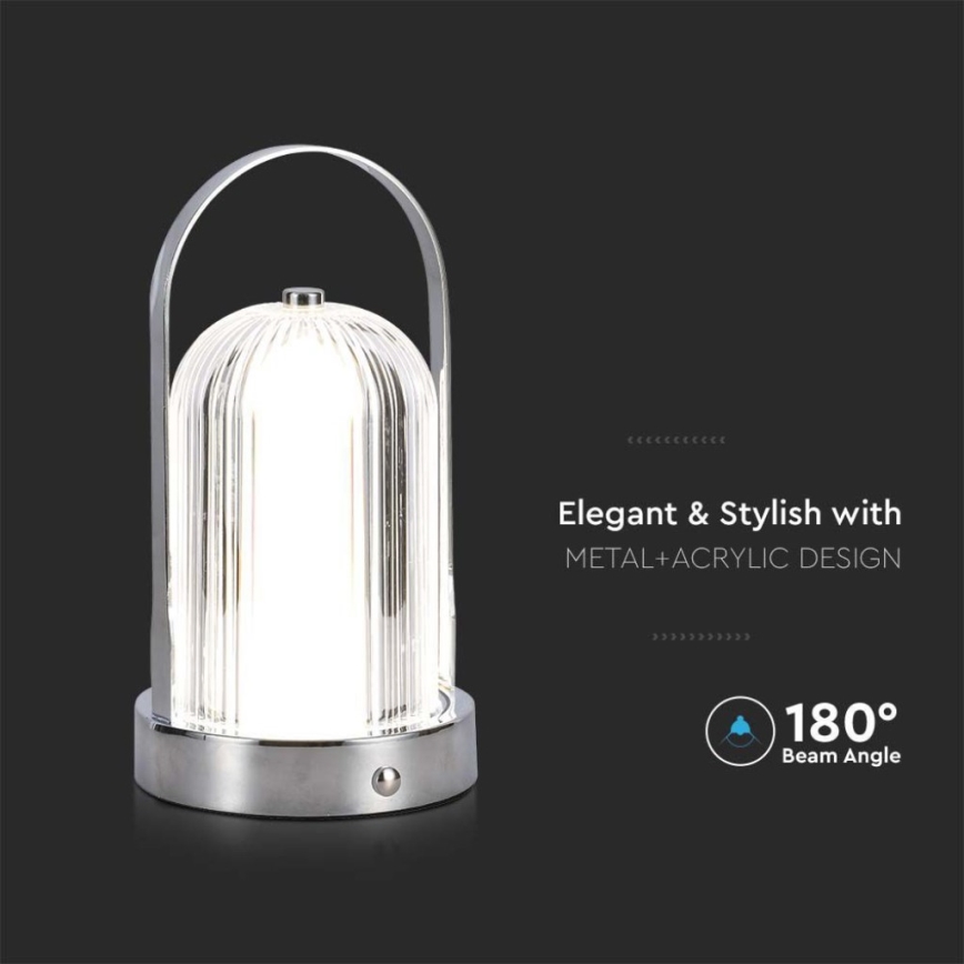 LED Hämardatav laetav puutetundlik laualamp LED/1W/5V 3000-6000K 1800 mAh matt kroom