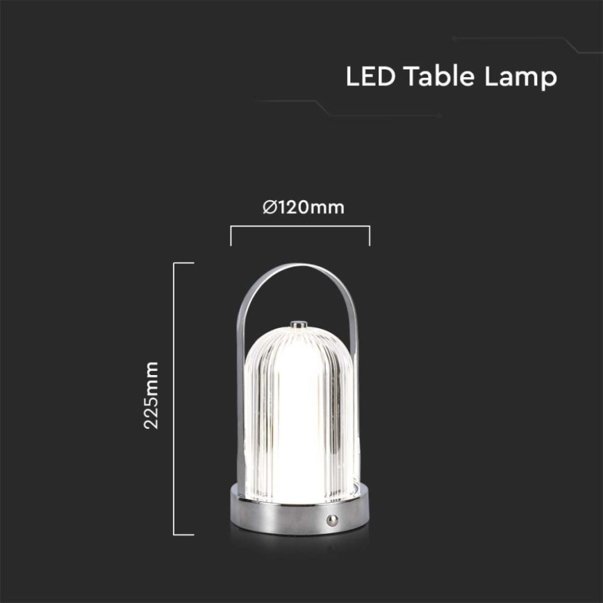 LED Hämardatav laetav puutetundlik laualamp LED/1W/5V 3000-6000K 1800 mAh matt kroom