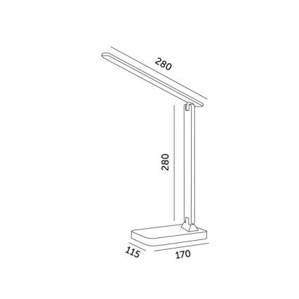 LED Hämardatav laualamp NOBLITE N LED/7W/230V 3000/4000/6500K must