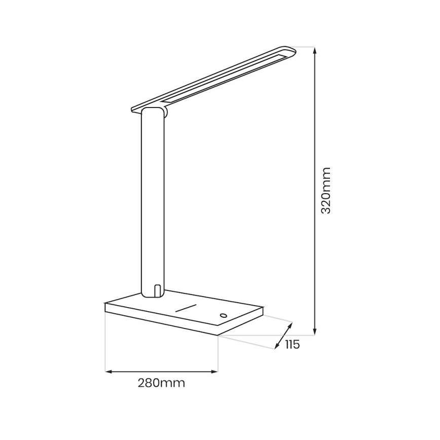 LED Hämardatav laualamp POST LED/5W/5V 3000-6500K must