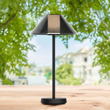 LED Hämardatav puutetundlik väli laualamp SERENGETI LED/3,4W/5V USB 3600 mAh IP44 must