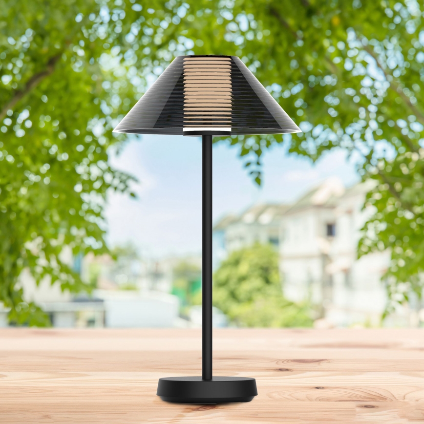 LED Hämardatav puutetundlik väli laualamp SERENGETI LED/3,4W/5V USB 3600 mAh IP44 must