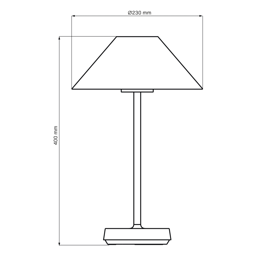 LED Hämardatav puutetundlik väli laualamp SERENGETI LED/3,4W/5V USB 3600 mAh IP44 must