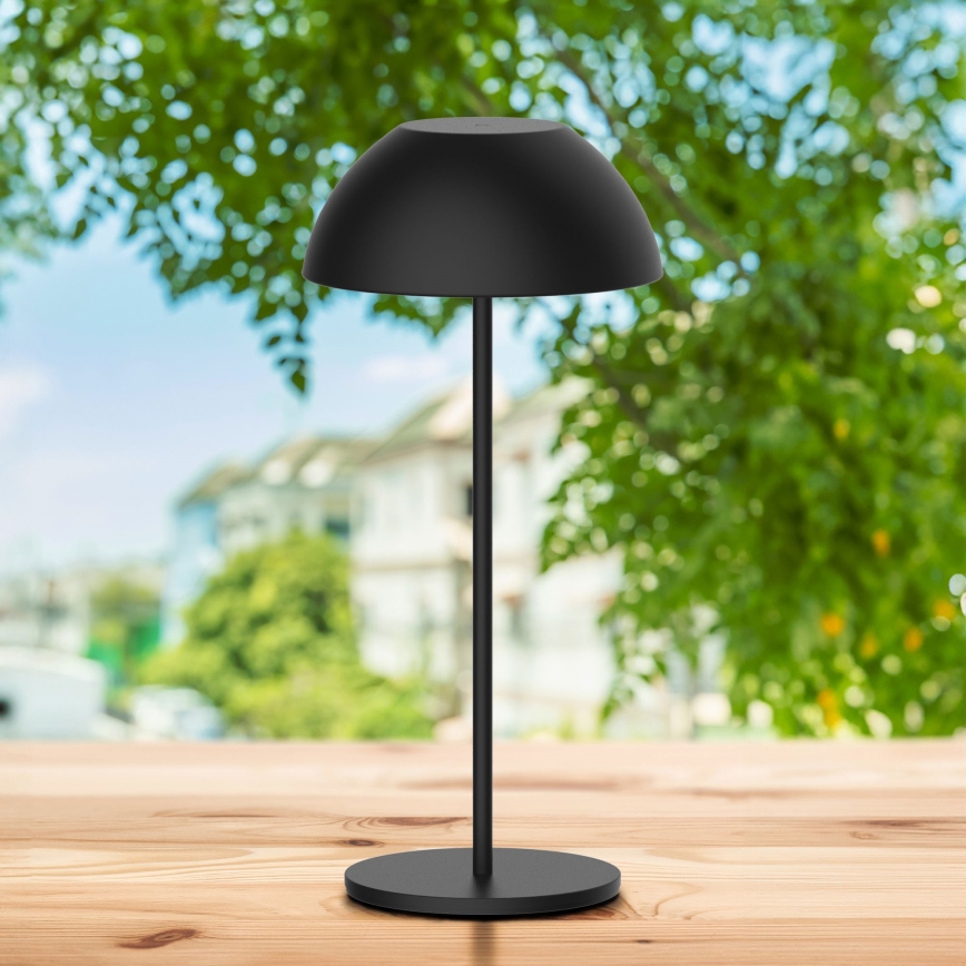 LED Hämardatav puutetundlik väli laualamp TANZANIA LED/1,8W/5V USB 1800 mAh IP44 must