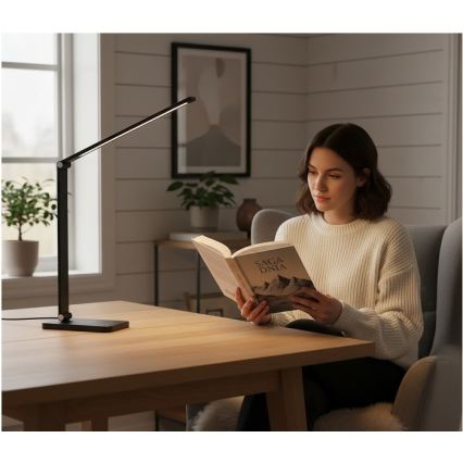 LED-hämardatav laualamp traadita QI-laadimisega NOBLITE Q LED/7W/230V 3000/4000/6500K must