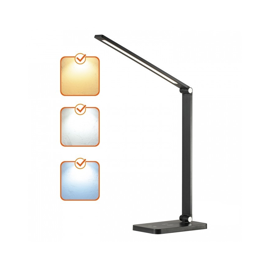 LED-hämardatav laualamp traadita QI-laadimisega NOBLITE Q LED/7W/230V 3000/4000/6500K must
