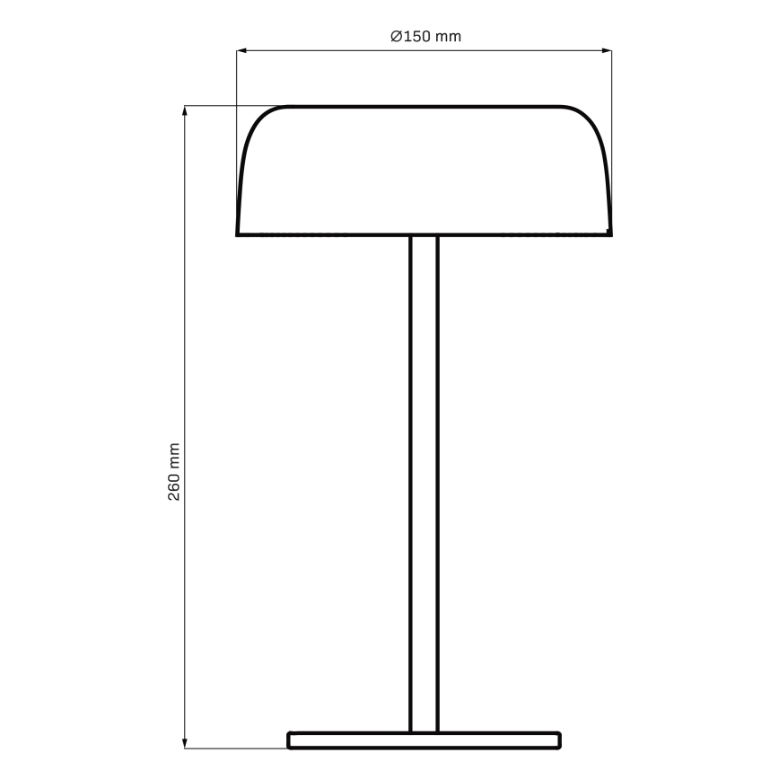 LED Hämardatav puutetundlik väli laualamp TRYPOLIS LED/2W/5V USB 1800 mAh IP44 must
