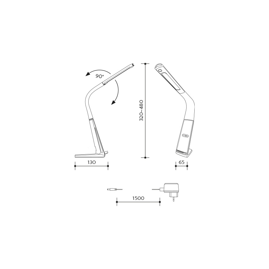 LED-hämardatav laualamp traadita laadimisega ja liikumisanduriga LORD EVO LED/8W/230V 3000K/4500K/6000K valge