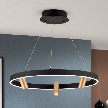 LED Hämardatav lühter BERLIN LED/50W/230V must/kuldne
