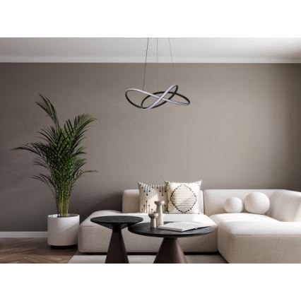 Hämardatav LED-rippvalgusti riputuskaabliga LED/85W/230V 3000-6500K läbimõõt 60 cm + kaugjuhtimispult
