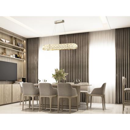 Hämardatav LED-kristalllühter kaabliga ENRIQUE LED/50W//230V 3000-6000K + kaugjuhtimispult